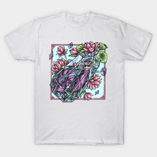 Mermaid in glass urn with flowers T-Shirt